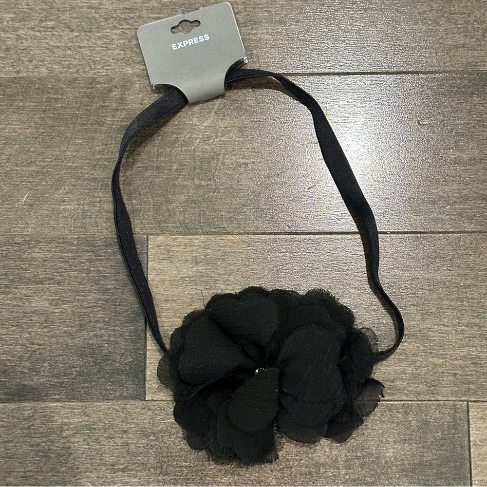 Express Black Flower Elastic Headband